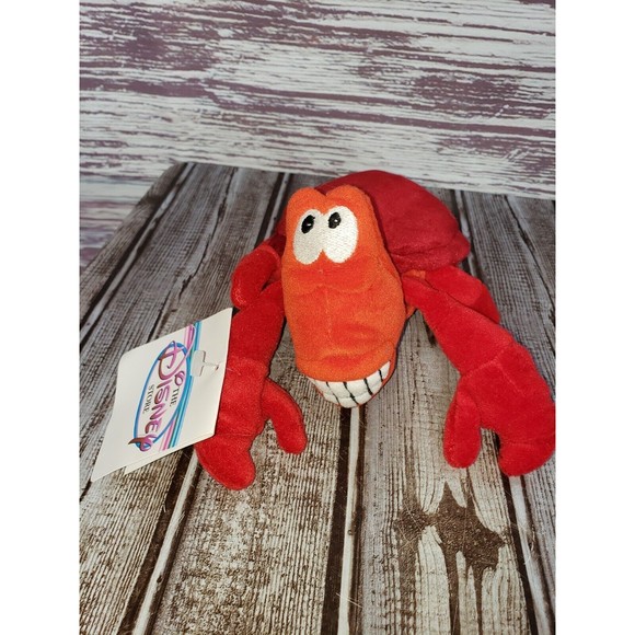 Disney Store Mini Bean Bag Plush 8" Sebastian Crab Little Mermaid NWT - Picture 2 of 4
